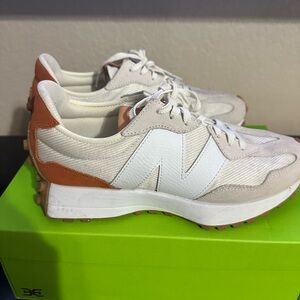 New Balance Women's Cream and Brown Sneakers